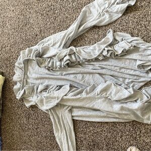 Cato Gray Ruffled Top